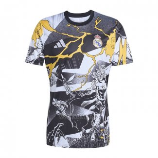 Camiseta Pre Partido del Real Madrid 2025-2026 Negro Blanco