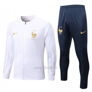 Chandal de Chaqueta del Francia Nino 2022-2023 Blanco