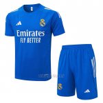 Chandal del Real Madrid Manga Corta 2025-2026 Azul Blanco - Pantalon Corto