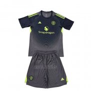 Camiseta Manchester United Portero Segunda Nino 2025-2026 Negro