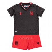 Camiseta Stoke City Segunda Nino 2022-2023 Negro