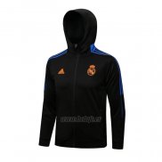 Chaqueta con Capucha del Real Madrid 2021-2022 Negro y Azul