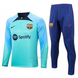 Chandal de Sudadera del Barcelona Nino 2022-2023 Verde