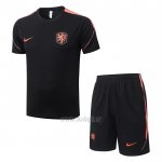 Chandal del Paises Bajos Manga Corta 2026-2027 Negro - Pantalon Corto