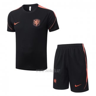 Chandal del Paises Bajos Manga Corta 2026-2027 Negro - Pantalon Corto