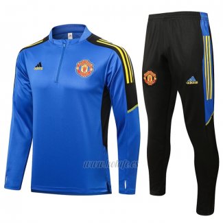 Chandal de Sudadera del Manchester United 2021-2022 Azul