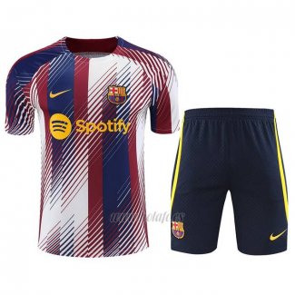 Chandal del Barcelona Manga Corta 2023 Azul y Rojo - Pantalon Corto