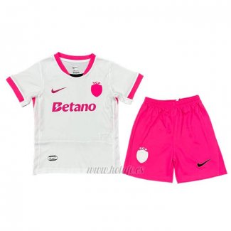 Camiseta Sporting Special Nino 2025-2026 Blanco Rosa