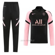 Chandal de Sudadera del Paris Saint-Germain 2021-2022 Negro y Rosa