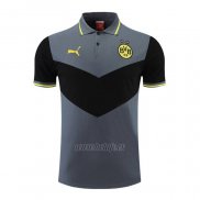 Camiseta Polo del Borussia Dortmund 2022-2023 Gris y Negro