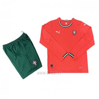 Camiseta Portugal Primera Manga Larga Nino 2025