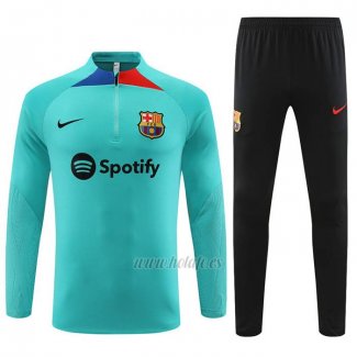 Chandal de Sudadera del Barcelona Nino 2023-2024 Verde