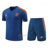 Chandal del Manchester United Manga Corta 2022-2023 Azul - Pantalon Corto