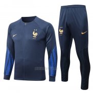 Chandal de Chaqueta del Francia Nino 2022-2023 Azul Oscuro