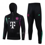 Chandal de Sudadera del Bayern Munich Nino 2023-2024 Negro y Blanco