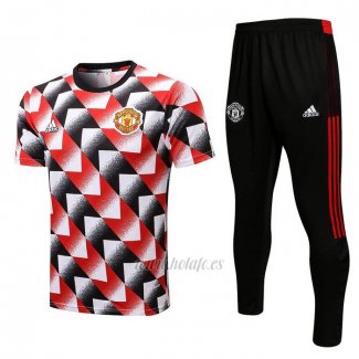 Chandal del Manchester United Manga Corta 2022-2023 Negro y Rojo