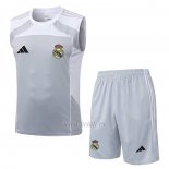 Chandal del Real Madrid Sin Mangas 2025-2026 Gris Blanco