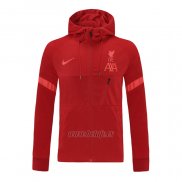 Chaqueta con Capucha del Liverpool 2021-2022 Rojo