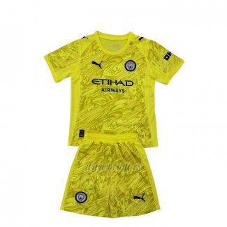 Camiseta Manchester City Portero Nino 2025-2026 Amarillo