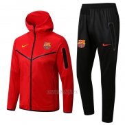 Chandal con Capucha del Barcelona 2022-2023 Rojo