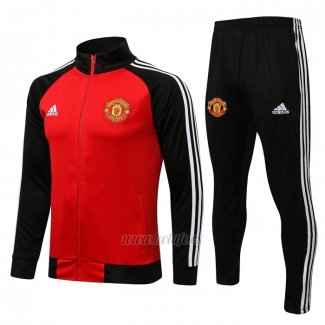 Chandal de Chaqueta del Manchester United 2021-2022 Rojo y Negro