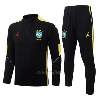 Chandal de Sudadera del Brasil 2026-2027 Negro Amarillo