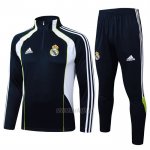 Chandal de Sudadera del Real Madrid Nino 2025-2026 Negro Blanco