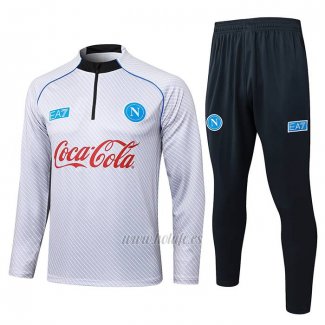 Chandal de Sudadera del Napoli Nino 2025-2026 Blanco