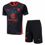 Chandal del AC Milan Manga Corta 2025-2026 Negro - Pantalon Corto