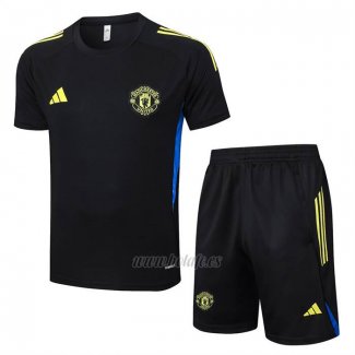 Chandal del Manchester United Manga Corta 2025-2026 Negro - Pantalon Corto