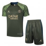 Chandal del Paris Saint-Germain Jordan Manga Corta 2024-2025 Verde - Pantalon Corto