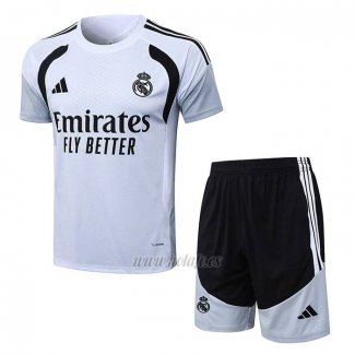 Chandal del Real Madrid Manga Corta 2025-2026 Blanco - Pantalon Corto