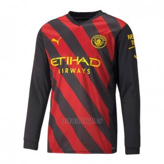 Camiseta Manchester City Segunda Manga Larga 2022-2023