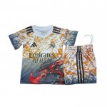 Camiseta Real Madrid Dragon Nino 2025-2026 Naranja