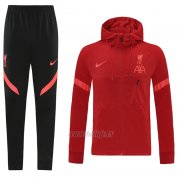 Chandal con Capucha del Liverpool 2021-2022 Rojo