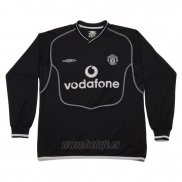 Camiseta Manchester United Portero Manga Larga Retro 2000-2002 Negro