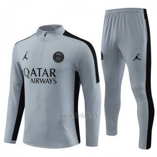 Chandal de Sudadera del Paris Saint-Germain Jordan Nino 2023-2024 Gris