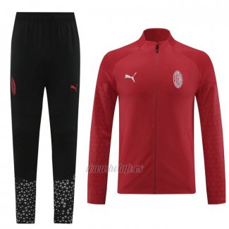 Chandal de Chaqueta del AC Milan 2023-2024 Rojo Oscuro