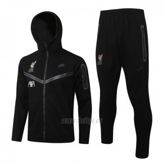 Chandal con Capucha del Liverpool 2021-2022 Negro