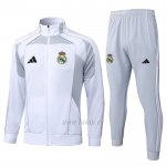 Chandal de Chaqueta del Real Madrid Nino 2025-2026 Blanco Gris