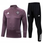 Chandal de Sudadera del Manchester United Nino 2025-2026 Purpura