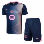 Chandal del Barcelona Manga Corta 2025-2026 Azul Rosa - Pantalon Corto