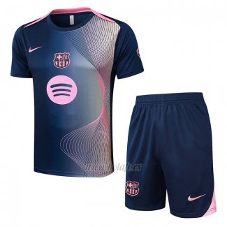 Chandal del Barcelona Manga Corta 2025-2026 Azul Rosa - Pantalon Corto