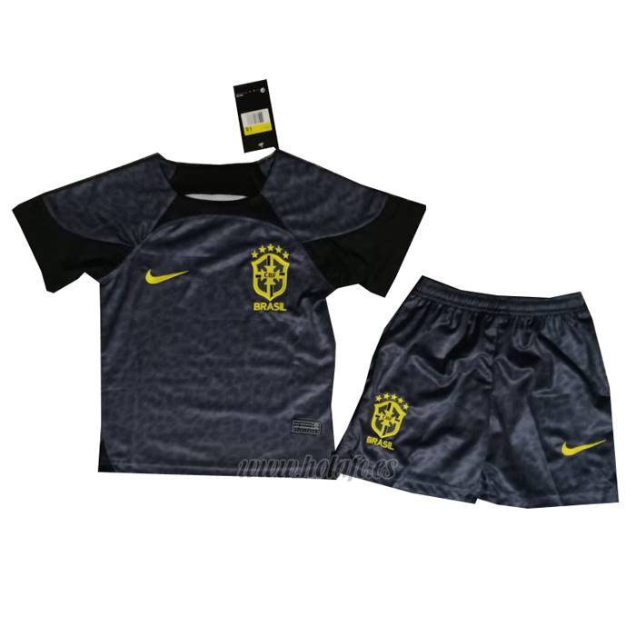 Comprar Camiseta Brasil Portero Nino 2022 Negro